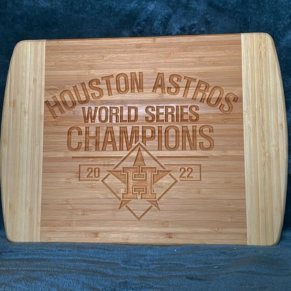 Houston Astros Engraved Bamboo Board - Father's Day Gift - Gift for Dad- Gift for Him