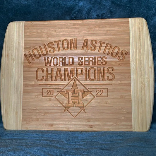 Houston Astros Engraved Bamboo Board - Father's Day Gift - Gift for Dad- Gift for Him